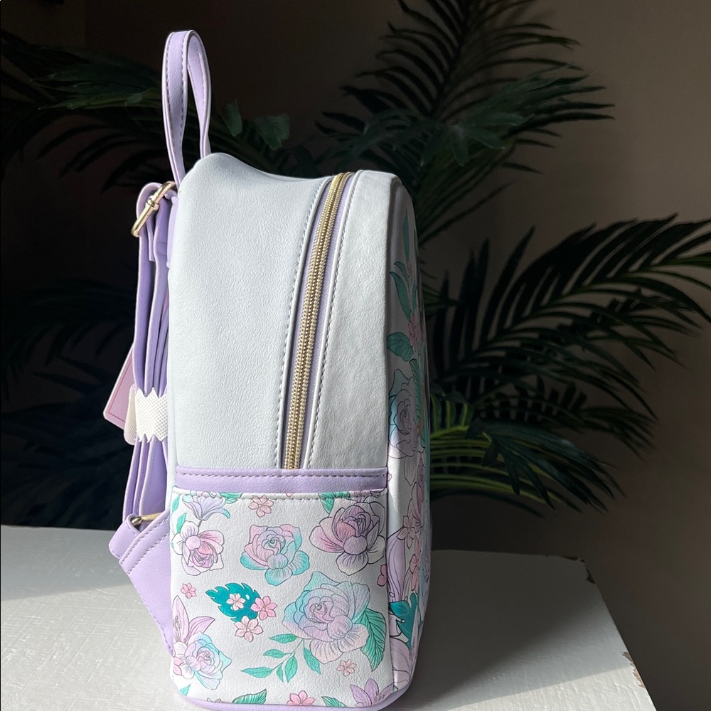 Loungefly Disney Jasmine Floral Mini Backpack - Lavender, Teal & Mint - Picture 3 of 5